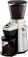 ☕ ariete electric coffee grinder - conical burr, heavy duty stainless steel, ultra fine grind with adjustable cup size, 15 settings for fine to coarse grind size logo