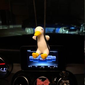 img 2 attached to Adorable AMIORO Swing Duck Car Pendant for Interior and Rearview Mirror Decoration