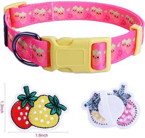 img 3 attached to Cute Girl Dog Collar: Adjustable Puppy Collar with Strawberry Pattern & Detachable Decor for Large & Medium Dogs