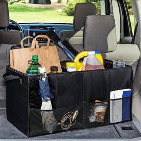 img 3 attached to 🚗 Honey-Can-Do Folding Car Trunk Organizer in Sleek Black: Efficient Storage Solution