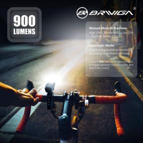 img 1 attached to 🚴 BRIVIGA USB Rechargeable Bike Light Set, 900 Lumens LED Bicycle Headlight & Rear Tail Light, 2600Mah Waterproof Cycling Safety Lights, Flashlight with Rubber Strap Mount