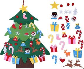 img 4 attached to Interactive Felt Christmas Tree for Kids - 22 Pcs Ornaments, Wall Hanging Decoration, Xmas Gifts