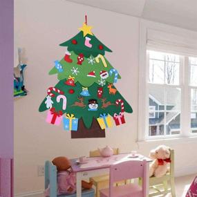 img 1 attached to Interactive Felt Christmas Tree for Kids - 22 Pcs Ornaments, Wall Hanging Decoration, Xmas Gifts