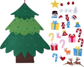 img 3 attached to Interactive Felt Christmas Tree for Kids - 22 Pcs Ornaments, Wall Hanging Decoration, Xmas Gifts