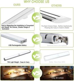 img 4 attached to 🔦 Enhance Safety and Convenience with Dimmable Motion Sensor Closet Lights: weijie Under Cabinet Lighting - Portable, Rechargeable, and Easy Installation!