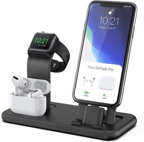 img 4 attached to 🔌 Conido 3-в-1 зарядная станция для Apple - подставка для Apple Watch SE/6/5/4/3/2/1, зарядное устройство AirPods Pro/2/1 и зарядное устройство для iPhone 12 mini/12 Pro Max/SE/11 Pro Max/XS Max/XR/8 Plus