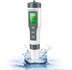 img 4 attached to 🔬 High Accuracy, 3-in-1 TDS/PH/Temperature Meter with ATC for Lab Use - LCD Display, Data Lock Function - pH Meter with 0.01 Resolution