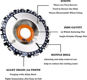 img 3 attached to Диск для резьбы по дереву IRmm 4 дюйма - Двойной цепной диск со зубьями для болгарки - Дисковая пила для карвинга по дереву с антиотбойными свойствами (2 штуки)