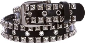 img 4 attached to Black Leather Men's Accessories with Silver Studs and Grommets