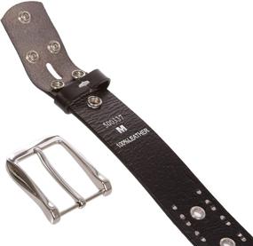 img 2 attached to Black Leather Men's Accessories with Silver Studs and Grommets