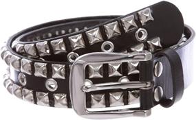 img 3 attached to Black Leather Men's Accessories with Silver Studs and Grommets