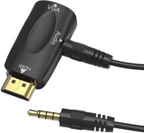 img 4 attached to HDMI to VGA Converter Adapter with Audio Output - CMX HDMI-Plated Display Port Adapter for Laptop, PC, Desktop, and Other Devices with HDMI Port (Black)