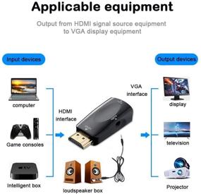 img 3 attached to HDMI to VGA Converter Adapter with Audio Output - CMX HDMI-Plated Display Port Adapter for Laptop, PC, Desktop, and Other Devices with HDMI Port (Black)