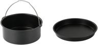 🍰 cake cans and pizza pan, set of 2 - steel round air fryer accessories baking cake barrel for gourmia, cosori, phillips, gowise - ideal for home, kitchen, and restaurant use logo