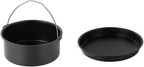 img 4 attached to 🍰 Cake Cans and Pizza Pan, Set of 2 - Steel Round Air Fryer Accessories Baking Cake Barrel for Gourmia, Cosori, Phillips, Gowise - Ideal for Home, Kitchen, and Restaurant Use