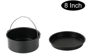 img 3 attached to 🍰 Cake Cans and Pizza Pan, Set of 2 - Steel Round Air Fryer Accessories Baking Cake Barrel for Gourmia, Cosori, Phillips, Gowise - Ideal for Home, Kitchen, and Restaurant Use