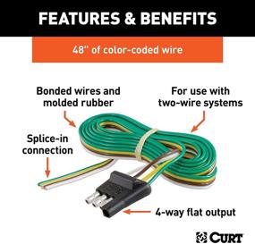 img 3 attached to 🔌 CURT 58348 Trailer-Side 4-Pin Flat Wiring Harness: 48-Inch Wires for Efficient Trailer Connections