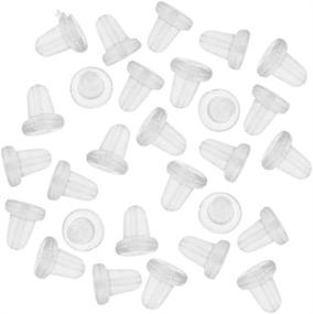 img 1 attached to 💧 200pc Earring Backs Rubber Replacements for Droppy Ears - Secure Studs/Fish Hook Earrings with Bullet Flower Clutch Silicone Safety Back Stopper