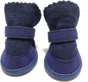 img 2 attached to 🐾 GabeFish Puppy Cute Cozy Warm Anti Slip Winter Boots for Small Medium Dogs Pets Cats: Velcro Thicken Fleece Snow Shoes