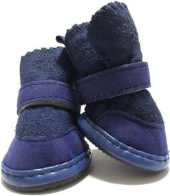 img 1 attached to 🐾 GabeFish Puppy Cute Cozy Warm Anti Slip Winter Boots for Small Medium Dogs Pets Cats: Velcro Thicken Fleece Snow Shoes
