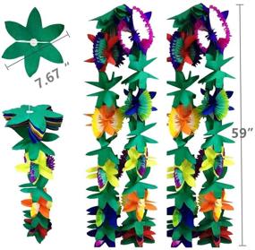 img 2 attached to Set of 2 Tropical Flower Garlands: 9ft Tissue Hibiscus Flower Luau Garland 🌺 for Island Beach Party, Luau Birthday, Hawaiian Wedding, Baby Shower, and Jungle Party Decorations