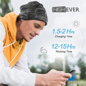 img 1 attached to 🎧 HIGHEVER Bluetooth Hat - Rechargeable Unisex Beanie, Stocking Stuffers Gift for Men & Women with Removable Wireless Earphone