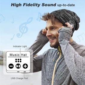 img 2 attached to 🎧 HIGHEVER Bluetooth Hat - Rechargeable Unisex Beanie, Stocking Stuffers Gift for Men & Women with Removable Wireless Earphone
