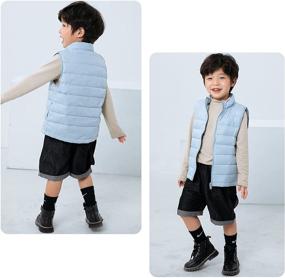 img 1 attached to 🧥 Kids' Lightweight Water-Resistant Down Puffer Vest - Sleeveless Winter Jacket Outwear for Boys and Girls - Fall Coats