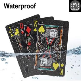 img 3 attached to 🃏 LotFancy Plastic Playing Cards, Set of 2 Decks - Stylish Black Poker Cards with Protective Plastic Cases, Waterproof, Standard Index Bridge Size for Magic Tricks, Pool, Beach, and Card Games