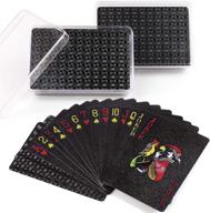 🃏 lotfancy plastic playing cards, set of 2 decks - stylish black poker cards with protective plastic cases, waterproof, standard index bridge size for magic tricks, pool, beach, and card games логотип