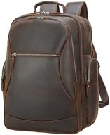 tiding vintage leather backpack weekender logo