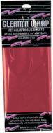 🎉 shimmering red gleam 'n wrap metallic sheets: must-have party accessory (1 count, 3/pkg) logo