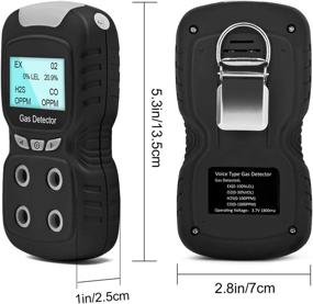 img 2 attached to 🔍 Optimal Performance Gas Clip: HZXVOGEN Portable Gas Detector 4-Gas Monitor Analyzer with Rechargeable LCD Display and Sound/Light Alarms for Enhanced Air Quality Testing