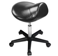 🪑 master massage equipment ergonomic swivel saddle rolling hydraulic stool in black: ideal for clinics, spas, salons, dentists, classrooms, home, and office use logo