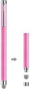 img 2 attached to 🖊️ ChaoQ Mesh Fiber Stylus Pens for Touch Screens - Blue/Pink (2 Pcs) with 12 Replaceable Tips: Premium Precision and Durability