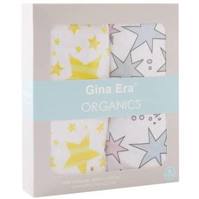 img 4 attached to 👶 Gina Era Changing Pad Cover - 2 Pack, 100% Organic Cotton Jersey Knit, Super Soft and Comfortable - Diaper Changing Pad Cover for Baby Girl and Boy (Yellow)