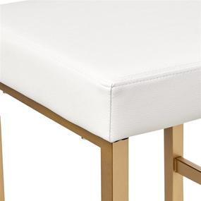 img 1 attached to 🪑 OSP Home Furnishings Backless Stool: 30-Inch, White with Gold Frame - Stylish Seating for any Space