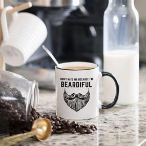 img 3 attached to 🧔 Don't Hate Me Because I'm Beardiful Coffee Mug - Funny Beard Gift for Him – Birthday or Christmas Gift Idea for Husband, Brother, Dad, Man or Men - 11 oz Tea Cup White: A Perfect Beard Lover's Present!