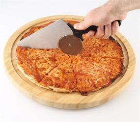 img 2 attached to 🍕 Innovative 3-in-1 Pizza Cutter and Server Slicer - Extra Sharp Stainless-Steel Cutting Wheel - Ergonomic Anti-Slip Handle - Ideal for Home or Restaurant Use on Bread, Pie, Calzones, Pastry