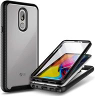 📱 e-began protective case for lg k40 lmx420 with built-in screen protector - full-body shockproof case - black logo