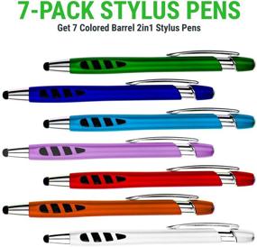 img 3 attached to 🖊️ 2-in-1 Stylus Pen for Touch Screens & Writing: iPad, iPhone, Kindle, Nook, Samsung Galaxy - 7 Pack with Assorted Barrel Colors