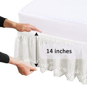 img 1 attached to 🛏️ Obytex Elastic Wrap Around Bed Skirts, Soft Silky Dust Ruffle - Wrinkle Free with Classic Stylish Look for Queen/King Beds (14'' Drop, White)