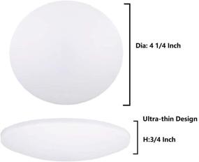 img 2 attached to 🔆 Risestar 4.5 дюймовые светодиодные потолочные светильники 12V светильник Dome Light Ультратонкое внутреннее освещение для автодомов, прицепов, кемперов, лодок - Набор из 6 штук, Теплый белый CCT3400K, Диммерное.