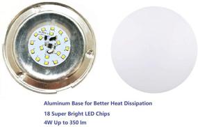 img 3 attached to 🔆 Risestar 4.5 дюймовые светодиодные потолочные светильники 12V светильник Dome Light Ультратонкое внутреннее освещение для автодомов, прицепов, кемперов, лодок - Набор из 6 штук, Теплый белый CCT3400K, Диммерное.