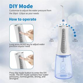 img 1 attached to 🚤 Luckboat 350ML Portable Cordless Water Flosser - Smart Teeth Cleaner with 5 Modes, IPX7 Waterproof - Ideal for Adult and Child Braces, Oral Care Dental Water Flossers for Cleaner Teeth