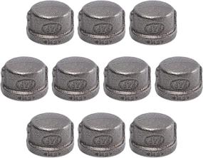 img 4 attached to 🛠️ 10 Pack 1/2" Gray Malleable Iron Cast Pipe Caps for Steam-punk Vintage Shelf Bracket DIY Plumbing Pipe Decor Furniture - Home TZH 1/2" Pipe Fitting Caps