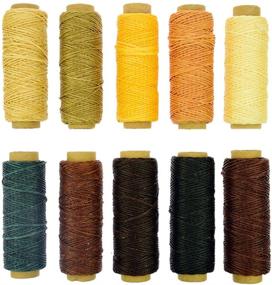 img 4 attached to 🧵 Bigteddy - Premium 1mm Hand Stitching Waxed Leather Thread for Leathercraft & Repair - 10 Colors, 50+ Yards Each