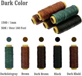 img 2 attached to 🧵 Bigteddy - Premium 1mm Hand Stitching Waxed Leather Thread for Leathercraft & Repair - 10 Colors, 50+ Yards Each