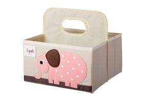 img 3 attached to 3 Sprouts Elephant Baby Diaper Caddy - Nursery Organizer Basket for Diapers