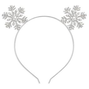 img 4 attached to Christmas Headbands Rhinestone Snowflake Decoration